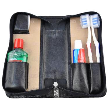 Imagem de Kit Higiene Bucal SMILE em Couro (Preto)