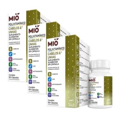 Imagem de Kit 3 Polivitamínico Cabelos e Unhas Mió 60 Cápsulas