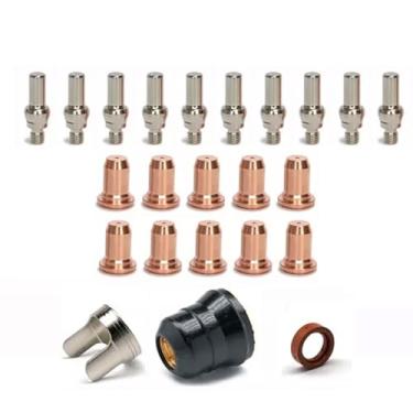 Imagem de Serve para Harbor Freight Titanium Plasma65 TI-PC65 iPT-65 56255 56811 59182 58895 59164 Consumíveis de cortador de plasma, bocais, eletrodos e copos kits