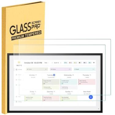Imagem de Pacote com 2 protetores de tela de vidro temperado para calendário de claraboia, calendário digital de 15 polegadas, moldura digital de claraboia, dureza 9H, antiarranhões, ultra HD, compatível com