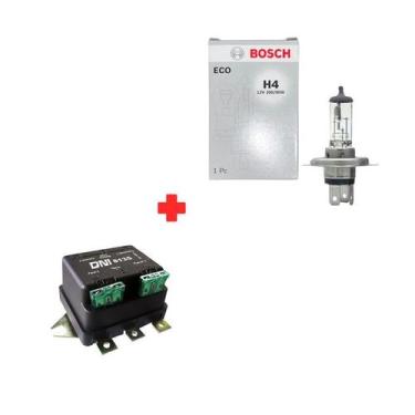 Imagem de Kit Lampada H4 100/90W 12V + Relé Farol Duplo 40 Amp 12V - BOSCH