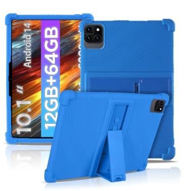 Imagem de Capa para tablet Callsky-Tab Ctab/Cpad 10 10 de 10,1 polegadas, capa protetora de silicone NOUKAJU para tablet, suporte ajustável, capa de proteção de silicone para Callsky-Tab 10 (azul)