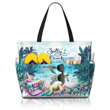 Imagem de Koctwin Bolsa grande de praia, impermeável, à prova de areia, leve, feminina, Praia - 6, Large