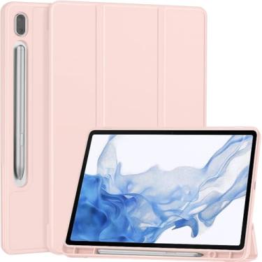 Imagem de Capa Case PREMIUM Anti Impacto com suporte para S Pen compatível com Samsung Galaxy Tab S9 / S9 FE / S10 FE (Rosa)