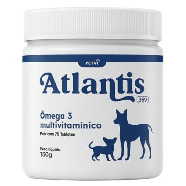 Imagem de PETVI Atlantis 369, Suplemento Ômega 3, 6 e 9 Multivitamínico para Cães e Gatos, 150g, 75 Comprimidos