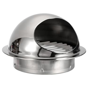 Imagem de PATIKIL Tampa de ventilação de parede de 25,4 cm, tampa de escape redonda de aço inoxidável, grade externa, exaustor, secador, tampa de ventilação para banheiro, cozinha, ventilação externa