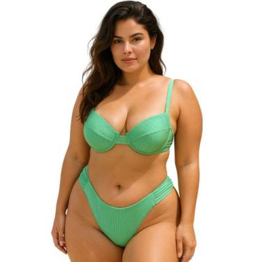 Imagem de Biquíni Feminino Plus Size de Aro Sem Bojo Com Calcinha BomBom e Fio D