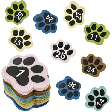 Imagem de Outus 36 peças de pontos de marcador de tapete de pata 12 cm pontos de alinhamento para chão de sala de aula, marcador para material de professor, tapete de sala de aula, decoração escolar (Boho