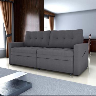 Imagem de Sofá-cama Nayla 3 Lugares Retrátil Bouclê Cinza - Matrix