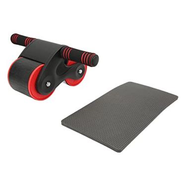 Imagem de Rodas abdominais duplas Roller Equipamento profissional de ginástica em casa para treino de corpo inteiro ABS METAL METAL Durável Design Durável 140mm Diâmetro da roda de 110 mm (Vermelho preto)