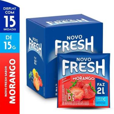 Imagem de Refresco em Pó Fresh Morango 15g Display com 15 Unidades