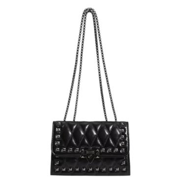 Imagem de ALWY Bolsa Feminina Transversal Tiracolo Ombro Moderna Balada Social Média Festa (Preto)