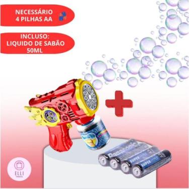Imagem de Brinquedo Maquina Automática Lança Bolha De Sabão Colorido Infantil - 