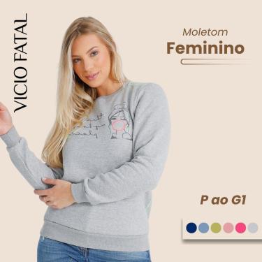 Imagem de Moletom Feminino Gola Alta Básico Elegante para Inverno Conforto Térmico Premium Trabalho e Lazer-Feminino