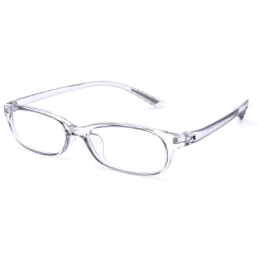 Imagem de Onrtry Óculos transparentes falsos, sem grau, armação retangular, Cinza transparente A5, Medium