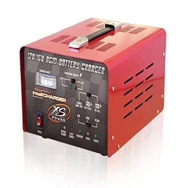 Imagem de XS Power Carregador de bateria AGM para carro 1005 com indicadores LED integrados - 12V/14V/16V Microprocessador otimizado 5A/15A/25A Intellicharger com desligamento de 10 horas e ventilador de