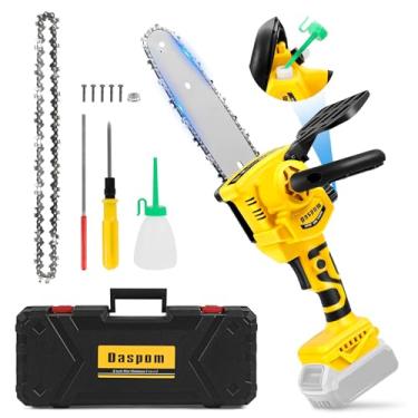 Imagem de Daspom Mini motosserra sem fio compatível com bateria máxima de 20 V De-walt, motosserra elétrica sem escova de 20 cm para corte de madeira, motosserra portátil (sem bateria)
