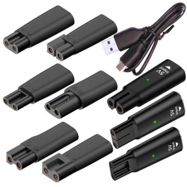 Imagem de rgzhihuifz Cabo De Alimentação Usb C Com 9 Peças, Adaptador Carregador E Substituição Compatível Uma Variedade Máquinas Cortar Cabelo Elétricas, Aparadores Barba, Barbeadores, Luminárias Mesa, Purif