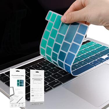 Imagem de Batianda Capa de teclado colorida gradiente para MacBook Pro 13 polegadas 2022 2020 M2 M1 A2338 A2289 A2251 e MacBook Pro 16 A2141 2019, verde escuro