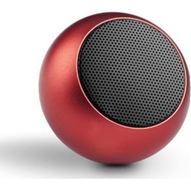 Imagem de Mini Caixa de Som Portátil Bluetooth, Som Surpreendente em Corpo de Metal, Design Compacto Premium, Microfone Integrado para Chamadas Mini Speaker 3w (Vermelho)