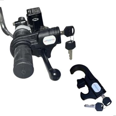 Imagem de Trava de Segurança para Manete de Moto Scooter Universal Anti-Furto com Chaves Freio Embreagem