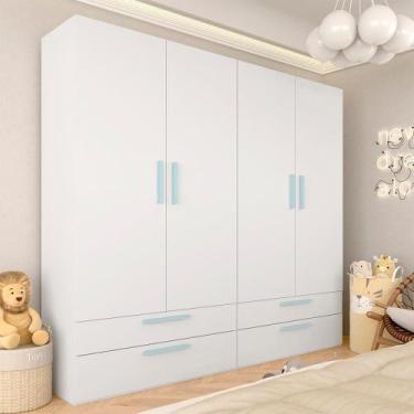 Imagem de Modulado Infantil Joy 4pts 4gav Branco/azul - M.a - A Móveis Arapongas