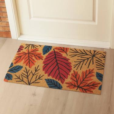 Imagem de Capacho Retangular Fibra De Coco Base PVC 60x33cm - Outono