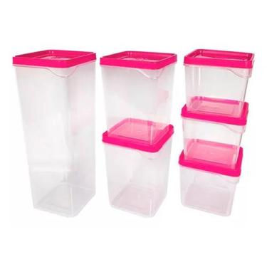 Imagem de Pote Quadrado Modular Cozinha Conjunto 6 Organizador - Nitron