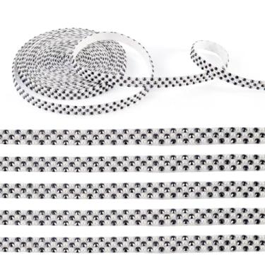 Imagem de Craftdady Fitas de strass de resina de 3 metros autoadesivas cristal pérola rolo cinto glitter acessórios de fantasia preto brilhante 10 mm para telefone faça você mesmo roupas boné enfeites de