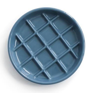 Imagem de Tigela de cerâmica para gatos – 0,5 xícaras, compatível com bigode – alimentador de quebra-cabeça antivômito para gatos e cães pequenos, tigela interativa de alimentação lenta para comedores rápidos