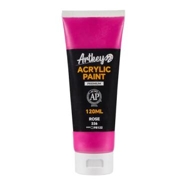 Imagem de Artkey Tinta acrílica - tubos rosa (120 ml/115.1 g), pigmentos ricos e vibrantes, tintas acrílicas para artistas profissionais - Materiais de arte para tela, madeira, rocha, argila, tecido, cerâmica