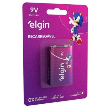 Imagem de Pilha 9V Elgin Recarregável