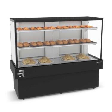 Imagem de Vitrine Confeitaria Quente 1,45mt Vanguard Plus Tampo Aproveitável Preta Cvpq1450 220V - Refrimate