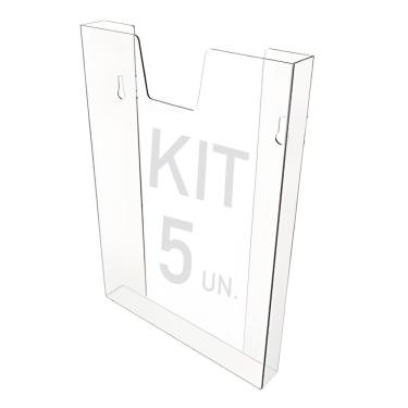 Imagem de Kit 5 Displays Porta Folha Prontuário Parede A4 Acrílico Ps