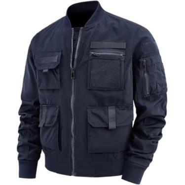 Imagem de Jaqueta Tática Masculina, Jaqueta Bomber De Motocicleta à Prova D'água Casual Ao Ar Livre à Prova D'água Agasalhos De Carga, Blue, XL