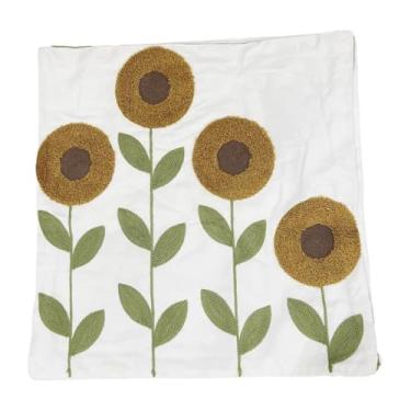 Imagem de AFXGUSD Capa de Almofada Quadrada, Capa Protetora de Lona Lavável à Máquina, Confortável para Sofá E Sofá, Girassol, Tamanho real