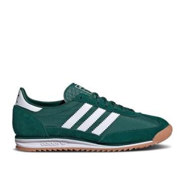 Imagem de adidas Originals SL72 Tênis feminino, Verde universitário/branco nuvem/branco, 37