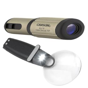 Imagem de Kit Monóculo Compacto Close-Up 6x18mm Com Lupa FreeHand 2.5x com luz LED