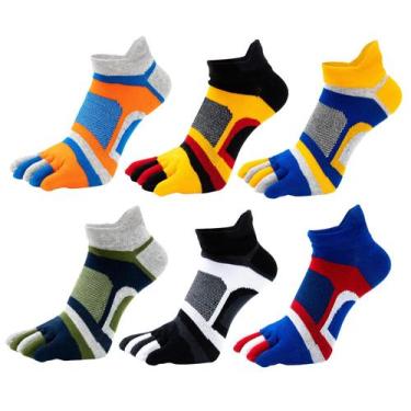 Imagem de Meias Fasot Masculinas No Show, corte baixo, algodão, 5 dedos, pacote 
