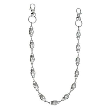 Imagem de Kokoma Corrente de caveira gótica para mulheres e homens, carteira punk rock, chaveiro para calças, jeans, jeans, Halloween, motociclista, acessório de joias