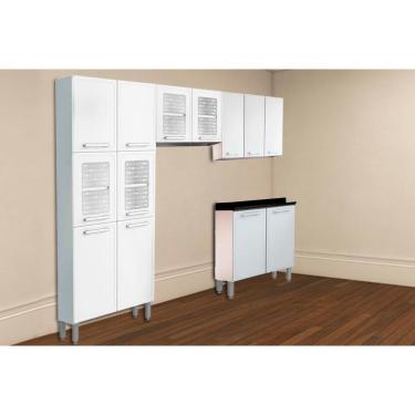 Imagem de Cozinha Completa Gourmet 4 Peças (2Aéreo+1Balcão+1Paneleiro) C4P66 Branco - Bertolini