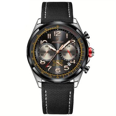 Imagem de Relógio Masculino Quartzo Com Cronógrafo á Prova D'agua Com Pulseira Em Nylon Preto