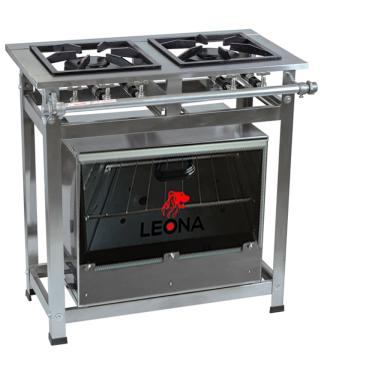 Imagem de Fogão Industrial 2 Bocas P7 em Aço Inox com Forno Leona