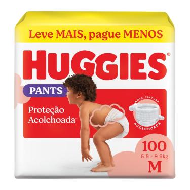 Imagem de Fralda Huggies Pants Roupinha Proteção Acolchoada M 100 Unidades