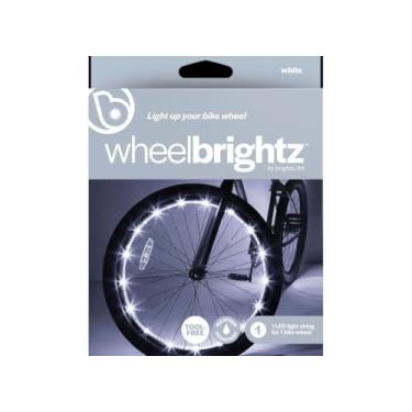 Imagem de Brightz Wheelbrightz Luz de LED para roda de bicicleta, branca – Pacote com 1 luz de pneu – Luzes de roda de bicicleta dianteiras e traseiras para andar à noite – Luzes de bicicleta alimentadas por