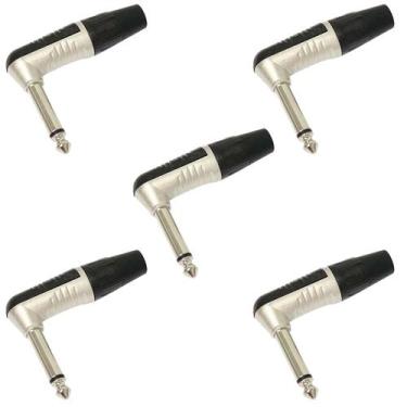 Imagem de Kit 5 Plugs P10 90 Mono Rp2rc Rean By Neutrik