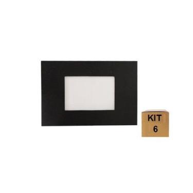 Imagem de Kit 6 Balizador de Embutir Escada Parede 4x2 Alumínio Preto RL - Real 