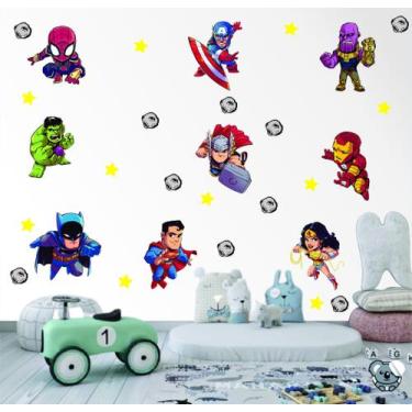 Imagem de Adesivo De Parede Infantil Super Heróis Vingadores e Liga - Colakoala 
