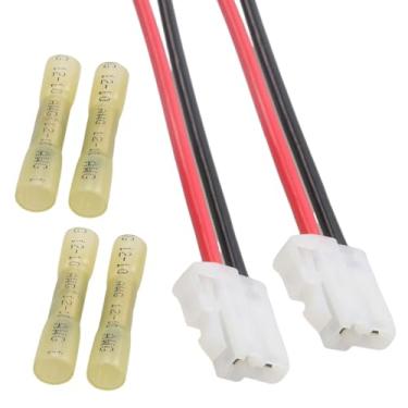 Imagem de AITKEN Conector de ventilador de resfriamento universal chicote de cabos compatível com ventiladores elétricos SPAL, fio mais espesso, 12AWG, conector de 2 pinos, comprimento do fio 30 cm.