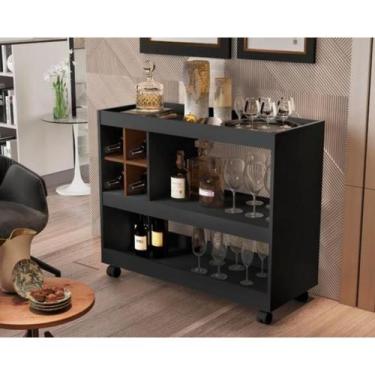 Imagem de Aparador Bar 4050 JB BECHARA Preto/Caramelo - Ofertamo